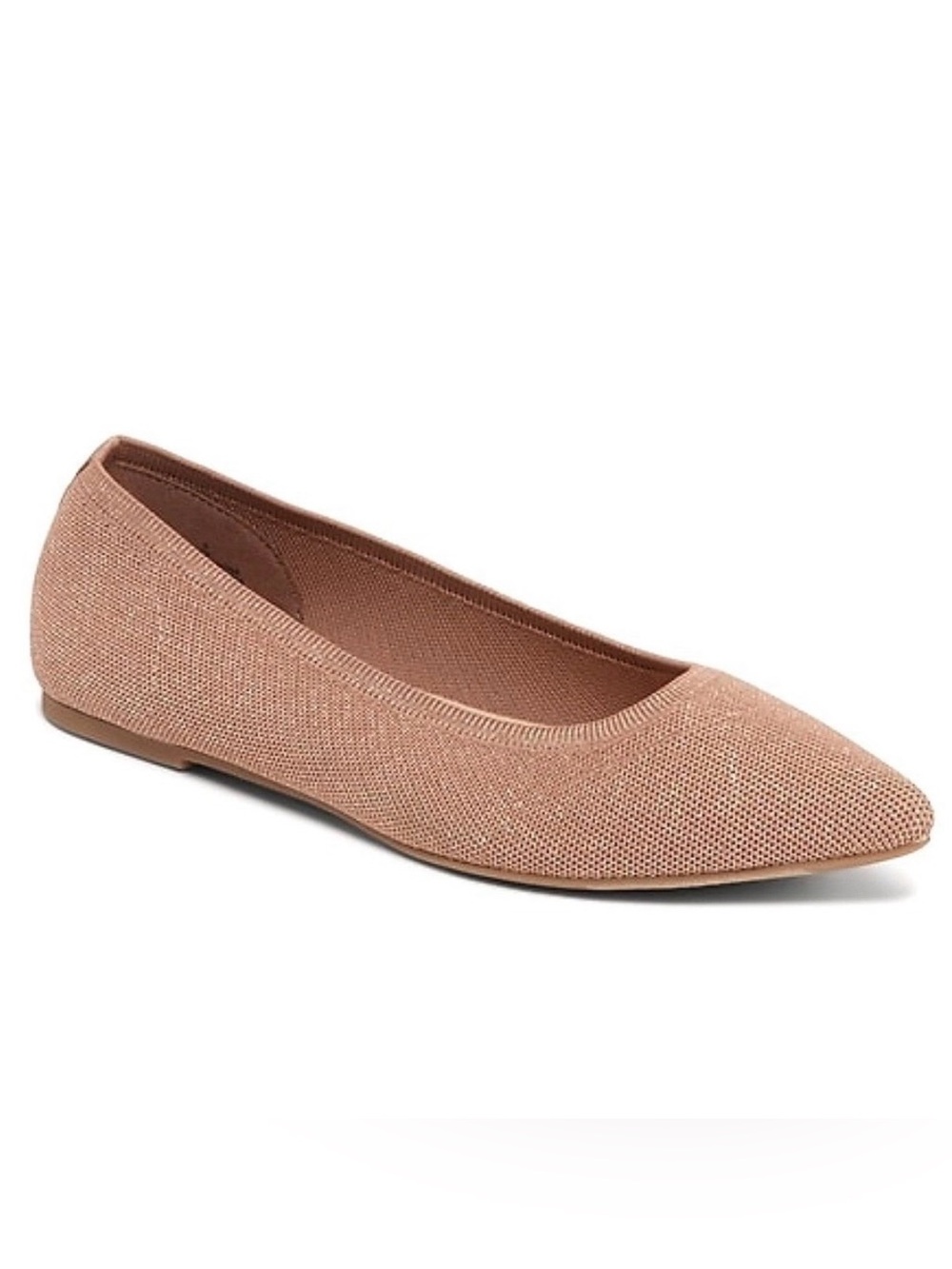 Old Navy Knit Pointed Ballet Flat - metallic cocoa fawn